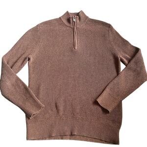 Gap Men's Size L Brown Quarter Zip Sweater 100% cotton